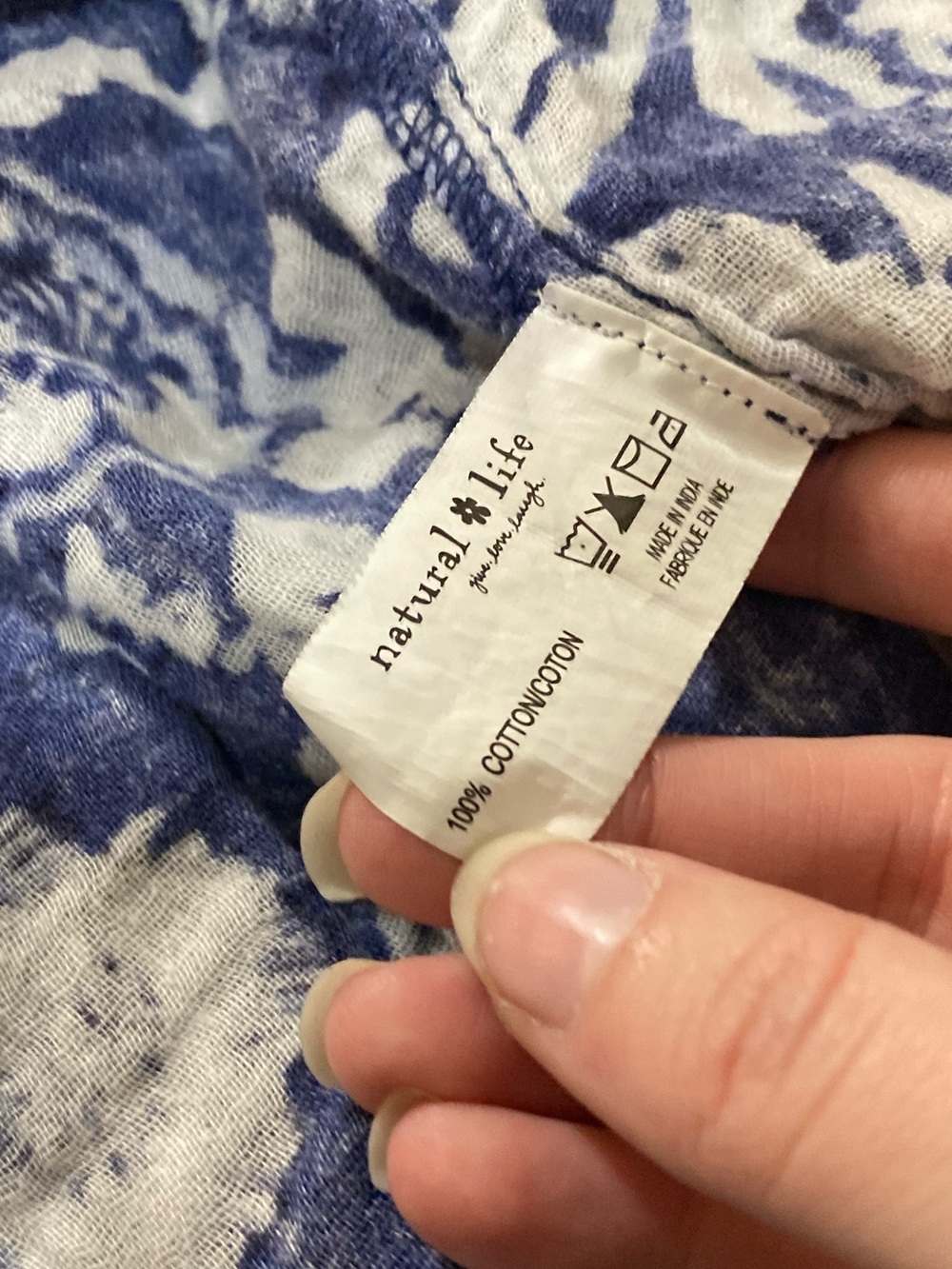 Natural Life Brooklynn Cotton Gauze Maxi Dress Blue & White Floral Medium - Picture 6 of 8